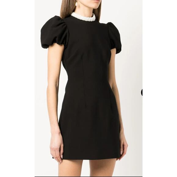NEW Likely Black Bonnie Faux Pearl Collar Dress Size 8 - Picture 3 of 13